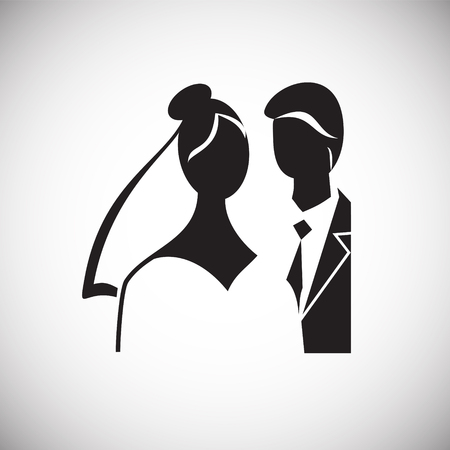 Maried couple icon on white background for graphic and web design, Modern simple vector sign. Internet concept. Trendy symbol for website design web button or mobile appの写真素材
