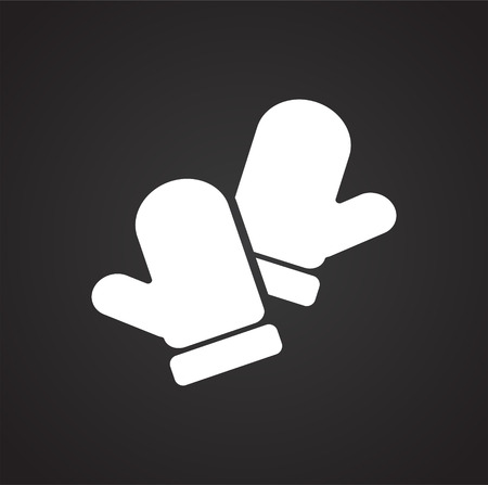 Mittens icon on black background for graphic and web design, Modern simple vector sign. Internet concept. Trendy symbol for website design web button or mobile apの写真素材