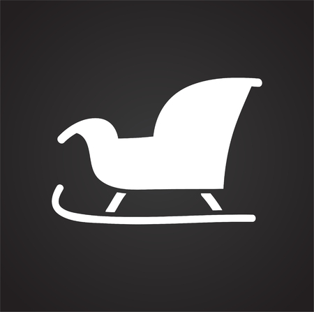 Christmas sled icon on black background for graphic and web design, Modern simple vector sign. Internet concept. Trendy symbol for website design web button or mobile appの写真素材