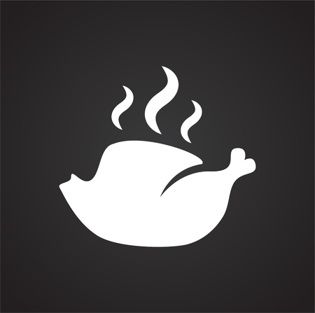 Christmas turkey icon on black background for graphic and web design, Modern simple vector sign. Internet concept. Trendy symbol for website design web button or mobile appの写真素材