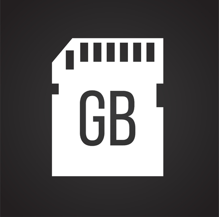 Digital camera SD card icon on black background for graphic and web design, Modern simple vector sign. Internet concept. Trendy symbol for website design web button or mobile appのイラスト素材