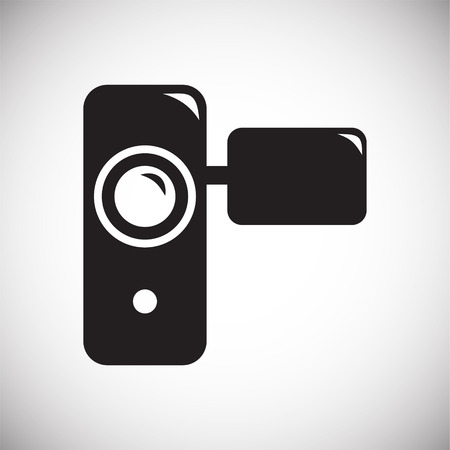 Hnad held vide recorder icon on white background for graphic and web design, Modern simple vector sign. Internet concept. Trendy symbol for website design web button or mobile appのイラスト素材
