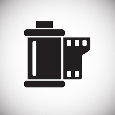 Film roll icon on white background for graphic and web design, Modern simple vector sign. Internet concept. Trendy symbol for website design web button or mobile appのイラスト素材