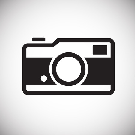 Digital camera icon on white background for graphic and web design, Modern simple vector sign. Internet concept. Trendy symbol for website design web button or mobile appの写真素材