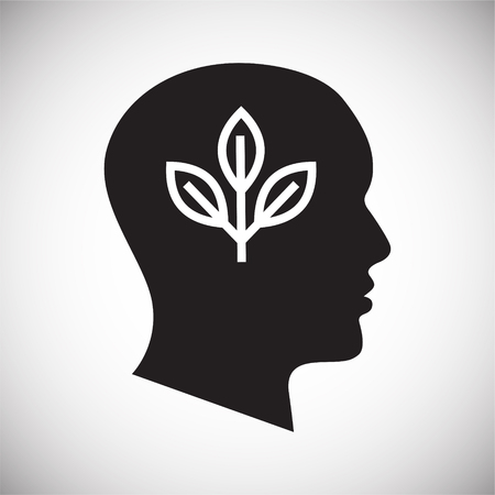 Human head ecology icon on white background for graphic and web design, Modern simple vector sign. Internet concept. Trendy symbol for website design web button or mobile appのイラスト素材