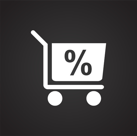 Online shopping cart icon on black background for graphic and web design, Modern simple vector sign. Internet concept. Trendy symbol for website design web button or mobile appのイラスト素材