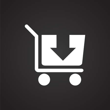 Online shopping cart icon on black background for graphic and web design, Modern simple vector sign. Internet concept. Trendy symbol for website design web button or mobile appの写真素材
