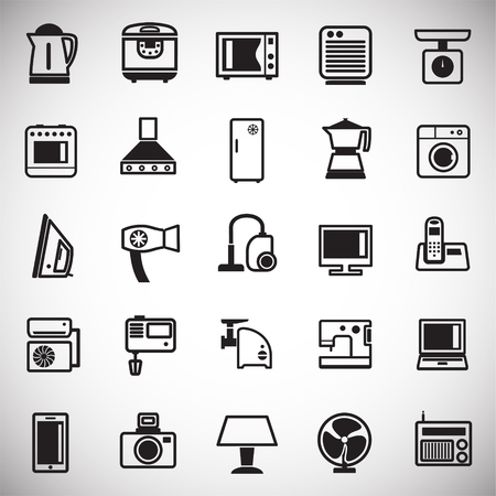Home appliance icons set on white background for graphic and web design, Modern simple vector sign. Internet concept. Trendy symbol for website design web button or mobile appのイラスト素材