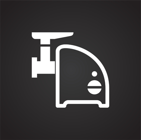 Meat grinder icon on black background for graphic and web design, Modern simple vector sign. Internet concept. Trendy symbol for website design web button or mobile appのイラスト素材