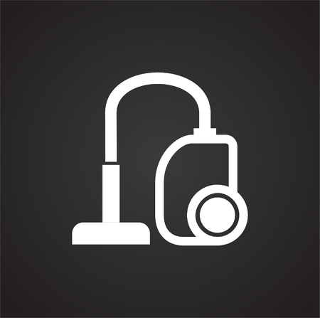 Vacuum cleaner icon on black background for graphic and web design, Modern simple vector sign. Internet concept. Trendy symbol for website design web button or mobile appの写真素材