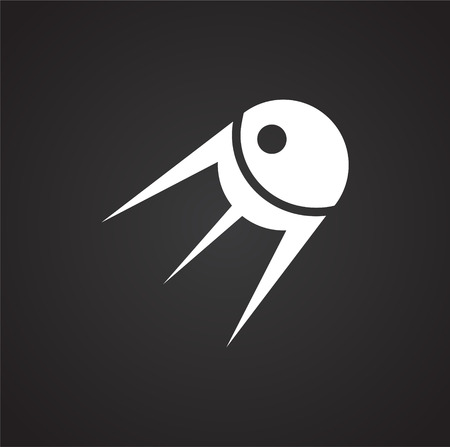 Satellite icon on black background for graphic and web design, Modern simple vector sign. Internet concept. Trendy symbol for website design web button or mobile appのイラスト素材