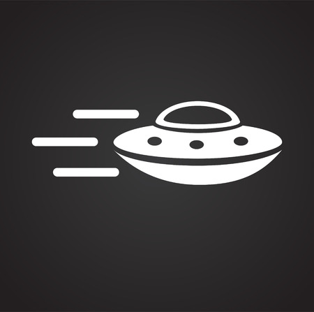 Ufo Alien icon on black background for graphic and web design, Modern simple vector sign. Internet concept. Trendy symbol for website design web button or mobile appのイラスト素材