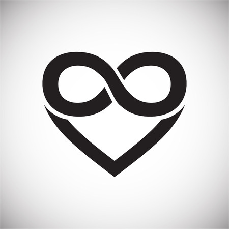 Heart infiniti symbol icon on white background for graphic and web design, Modern simple vector sign. Internet concept. Trendy symbol for website design web button or mobile appのイラスト素材