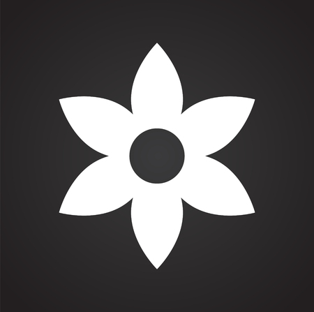 Spring flower icon on black background for graphic and web design, Modern simple vector sign. Internet concept. Trendy symbol for website design web button or mobile appのイラスト素材