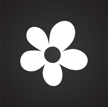 Spring flower icon on black background for graphic and web design, Modern simple vector sign. Internet concept. Trendy symbol for website design web button or mobile appのイラスト素材