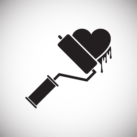 Heart painting roll icon on white background for graphic and web design, Modern simple vector sign. Internet concept. Trendy symbol for website design web button or mobile appのイラスト素材