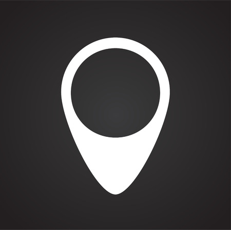 Location pin icon on black background for graphic and web design, Modern simple vector sign. Internet concept. Trendy symbol for website design web button or mobile appのイラスト素材