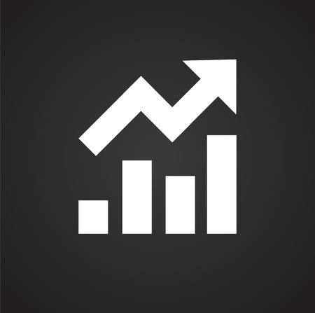 Grow diagram icon on black background for graphic and web design, Modern simple vector sign. Internet concept. Trendy symbol for website design web button or mobile appのイラスト素材