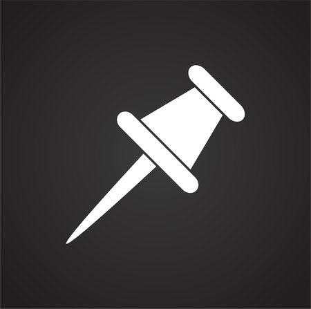 Pin icon on black background for graphic and web design, Modern simple vector sign. Internet concept. Trendy symbol for website design web button or mobile appのイラスト素材