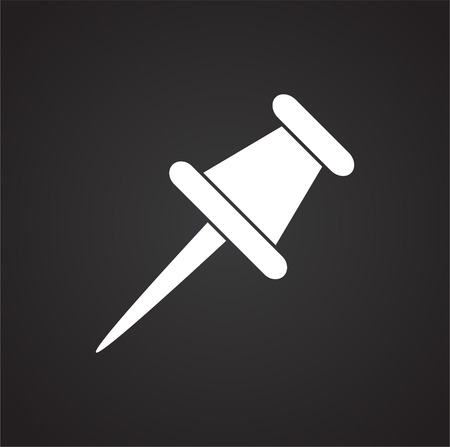 Pin icon on black background for graphic and web design, Modern simple vector sign. Internet concept. Trendy symbol for website design web button or mobile appの写真素材
