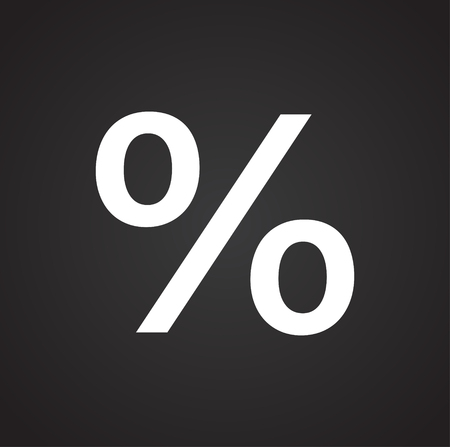 Percent icon on black background for graphic and web design, Modern simple vector sign. Internet concept. Trendy symbol for website design web button or mobile appの写真素材