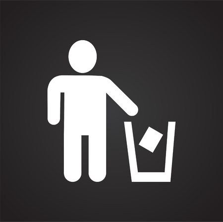 Recycling icon on black background for graphic and web design, Modern simple vector sign. Internet concept. Trendy symbol for website design web button or mobile appのイラスト素材
