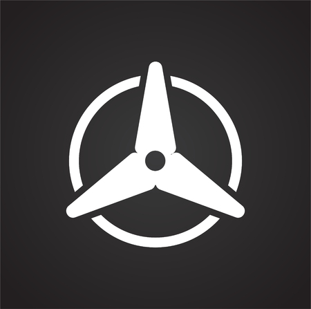 Wind mill icon on black background for graphic and web design, Modern simple vector sign. Internet concept. Trendy symbol for website design web button or mobile appのイラスト素材