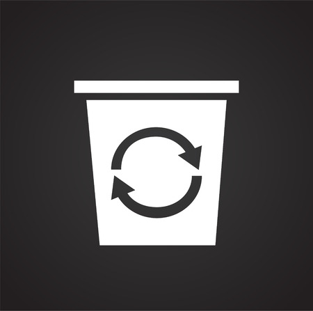 Recycling icon on black background for graphic and web design, Modern simple vector sign. Internet concept. Trendy symbol for website design web button or mobile appのイラスト素材