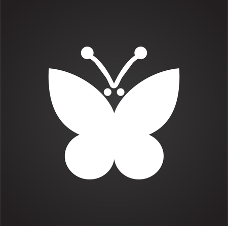 Butterfly icon on black background for graphic and web design, Modern simple vector sign. Internet concept. Trendy symbol for website design web button or mobile appのイラスト素材