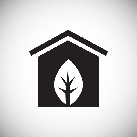 Green home icon on white background for graphic and web design, Modern simple vector sign. Internet concept. Trendy symbol for website design web button or mobile appの写真素材