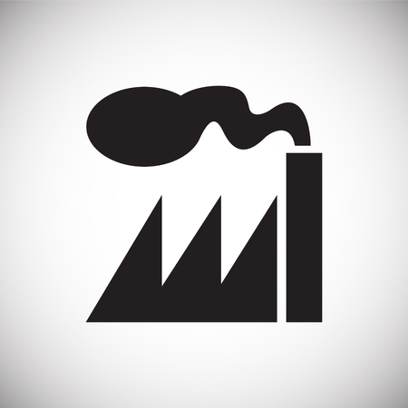 Factory pollution on white background for graphic and web design, Modern simple vector sign. Internet concept. Trendy symbol for website design web button or mobile appの写真素材