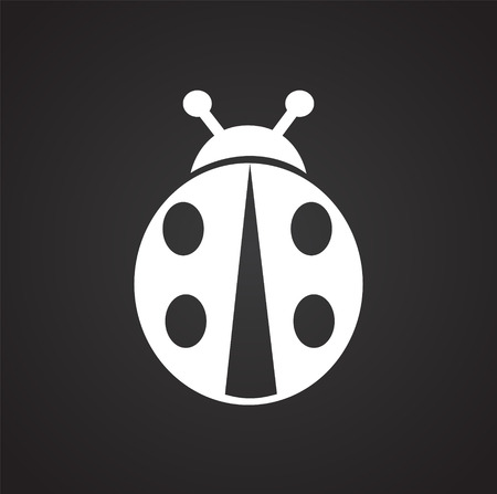 Bug icon on black background for graphic and web design, Modern simple vector sign. Internet concept. Trendy symbol for website design web button or mobile appの写真素材