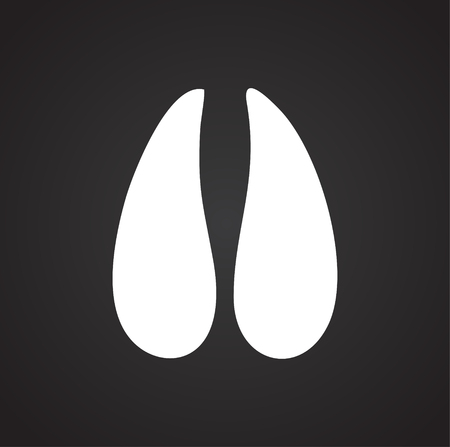 Foot print icon on black background for graphic and web design, Modern simple vector sign. Internet concept. Trendy symbol for website design web button or mobile appのイラスト素材