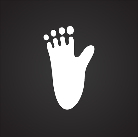 Foot print icon on black background for graphic and web design, Modern simple vector sign. Internet concept. Trendy symbol for website design web button or mobile appの写真素材