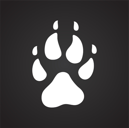 Foot print icon on black background for graphic and web design, Modern simple vector sign. Internet concept. Trendy symbol for website design web button or mobile appの写真素材