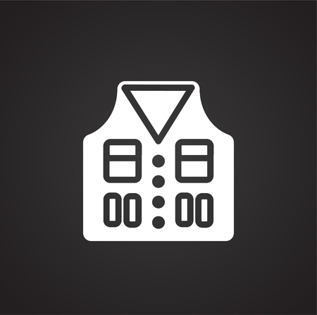 Fisherman vest icon on black background for graphic and web design, Modern simple vector sign. Internet concept. Trendy symbol for website design web button or mobile appのイラスト素材
