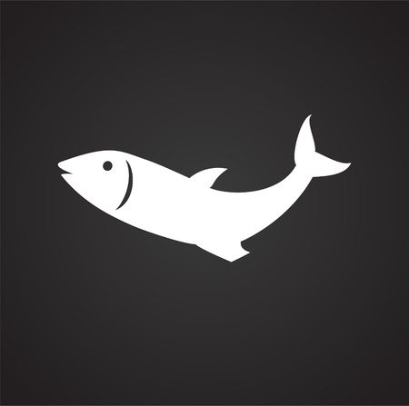 Fish icon on black background for graphic and web design, Modern simple vector sign. Internet concept. Trendy symbol for website design web button or mobile appのイラスト素材