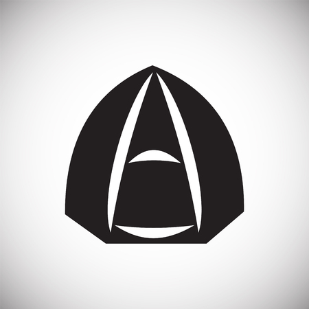 Fishing campsite tent icon on white background for graphic and web design, Modern simple vector sign. Internet concept. Trendy symbol for website design web button or mobile appのイラスト素材