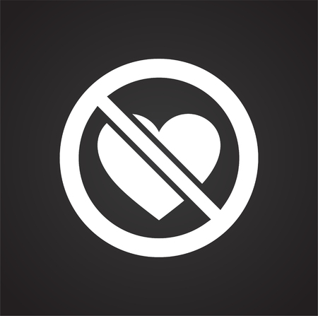 No love icon on black background for graphic and web design, Modern simple vector sign. Internet concept. Trendy symbol for website design web button or mobile appのイラスト素材