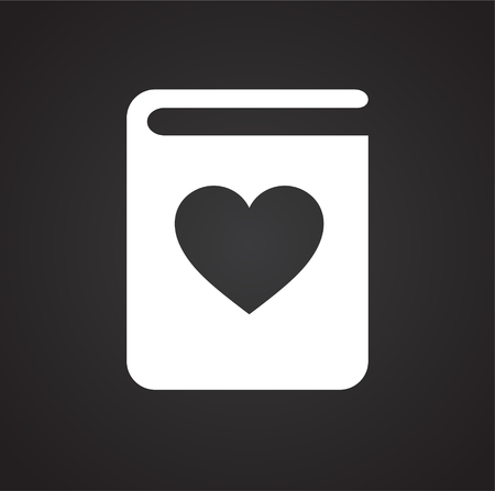 Love diary icon on black background for graphic and web design, Modern simple vector sign. Internet concept. Trendy symbol for website design web button or mobile appのイラスト素材