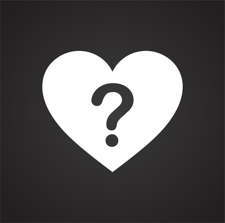 Heart question icon on black background for graphic and web design, Modern simple vector sign. Internet concept. Trendy symbol for website design web button or mobile appのイラスト素材
