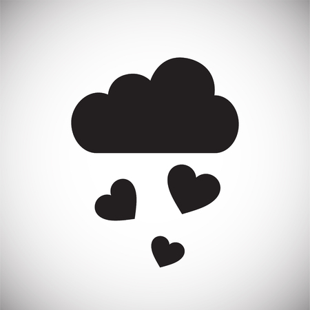 Cloud with hearts icon on white background for graphic and web design, Modern simple vector sign. Internet concept. Trendy symbol for website design web button or mobile appのイラスト素材
