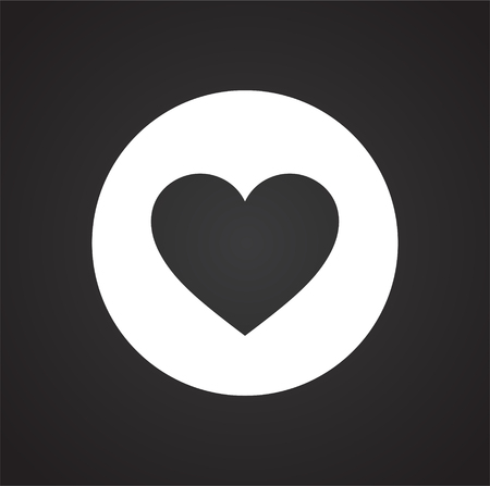 Heart icon on black background for graphic and web design, Modern simple vector sign. Internet concept. Trendy symbol for website design web button or mobile appのイラスト素材