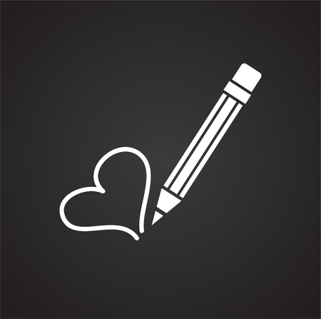 Heart sign icon on black background for graphic and web design, Modern simple vector sign. Internet concept. Trendy symbol for website design web button or mobile appのイラスト素材