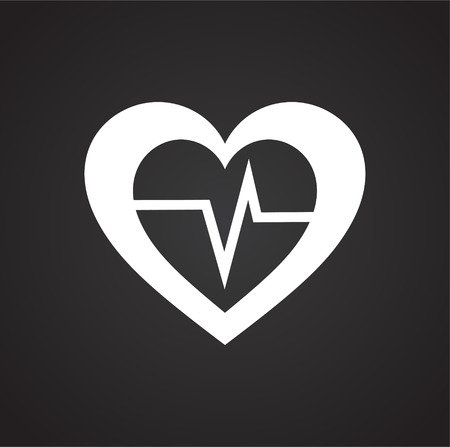 Heart icon on black background for graphic and web design, Modern simple vector sign. Internet concept. Trendy symbol for website design web button or mobile appのイラスト素材