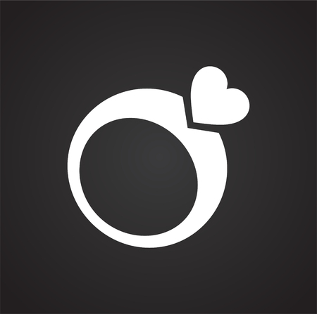 Ring icon on black background for graphic and web design, Modern simple vector sign. Internet concept. Trendy symbol for website design web button or mobile appのイラスト素材