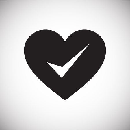 Heart with check sign icon on white background for graphic and web design, Modern simple vector sign. Internet concept. Trendy symbol for website design web button or mobile appのイラスト素材