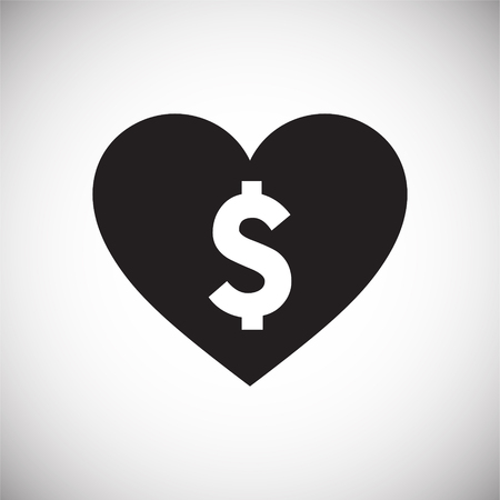 Heart with dollar icon on white background for graphic and web design, Modern simple vector sign. Internet concept. Trendy symbol for website design web button or mobile appのイラスト素材