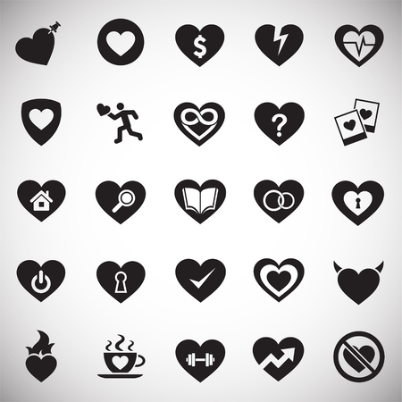 Heart icon set on white background for graphic and web design, Modern simple vector sign. Internet concept. Trendy symbol for website design web button or mobile appのイラスト素材