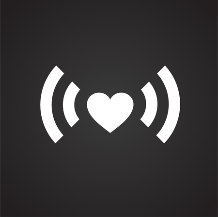 Heart sign icon on black background for graphic and web design, Modern simple vector sign. Internet concept. Trendy symbol for website design web button or mobile appのイラスト素材